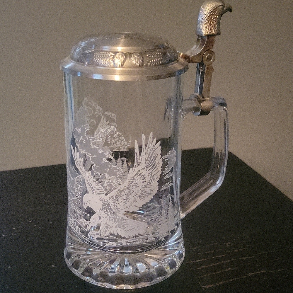 Domex Glass Stein with Eagle Design